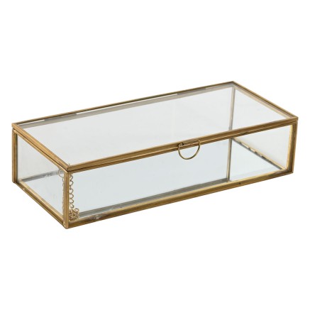 Scatola-Portagioie Home ESPRIT Dorato Metallo Cristallo 23 X 10 X 5,5 2