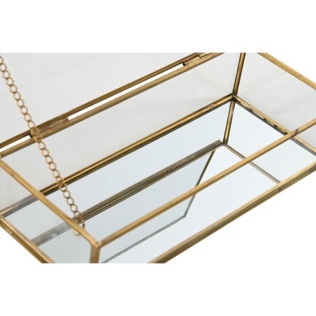 Caja-Joyero Home ESPRIT Dorado Metal Cristal 23 X 10 X 5,5 cm