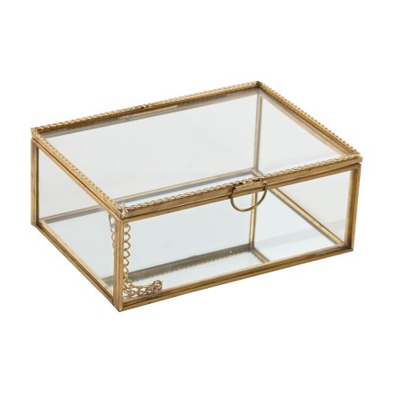 Box-Schmuckkästchen Home ESPRIT Gold Metall Kristall 14 X 10,3 X 5,8 2