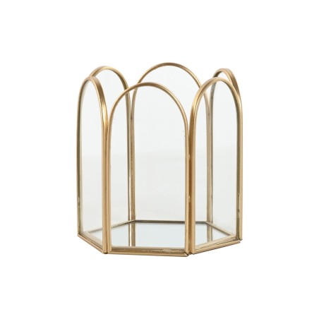 Scatola-Portagioie Home ESPRIT Dorato Metallo Cristallo 9,2 X 8,2 X 9,