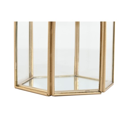 Boîte à bijoux Home ESPRIT Doré Métal Verre 9,2 X 8,2 X 9,5 cm 2