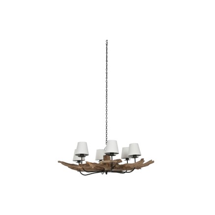 Plafondlamp Home ESPRIT Ijzer Teakhout 130 X 130 X 35 cm
