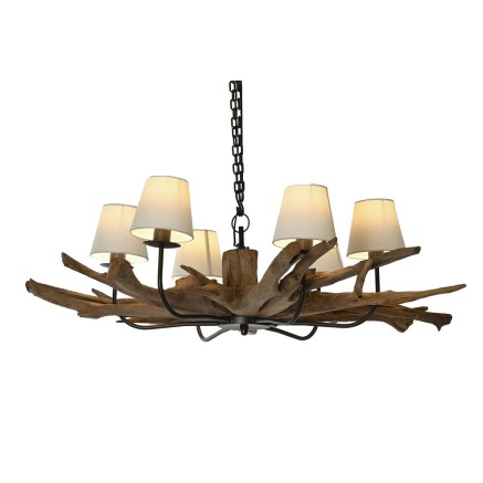 Plafondlamp Home ESPRIT Ijzer Teakhout 130 X 130 X 35 cm 2