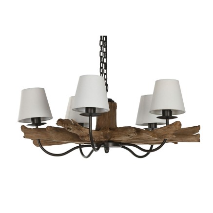 Plafondlamp Home ESPRIT Ijzer Teakhout 90 x 90 x 35 cm