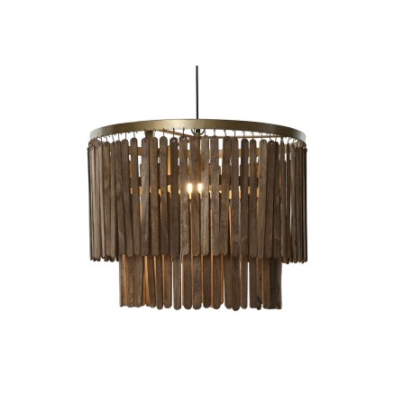 Lampadario Home ESPRIT Marrone Dorato Legno Metallo Legno di mango 50 2