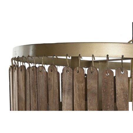 Lampadario Home ESPRIT Marrone Dorato Legno Metallo Legno di mango 50