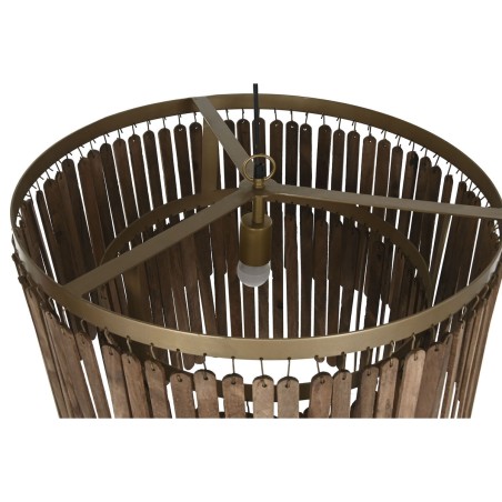 Lampadario Home ESPRIT Marrone Dorato Legno Metallo Legno di mango 50