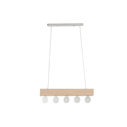 Lampadario Home ESPRIT Bianco Nero Marrone Chiaro Legno 50 W 80 x 10 x