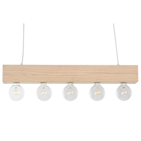 Ceiling Light Home ESPRIT White Black Light brown Wood 50 W 80 x 10 x