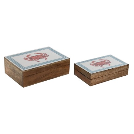 Box-Schmuckkästchen Home ESPRIT Bunt Mango-Holz 25 x 17,5 x 8 cm (2 S