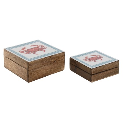 Box-Schmuckkästchen Home ESPRIT Bunt Mango-Holz 17,5 x 17,5 x 8 cm (2