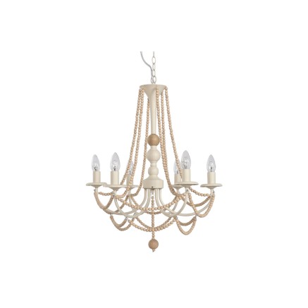 Lampadario Home ESPRIT Marrone Chiaro Metallo Ferro Pino 25 W 57 x 28 2