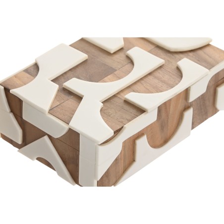 Jewelry box Home ESPRIT Black Natural Resin Acacia 18 x 13 x 7,5 cm (2
