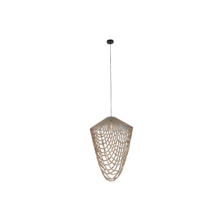 Lampadario Home ESPRIT Marrone Chiaro Juta Legno 67 x 67 x 100 cm