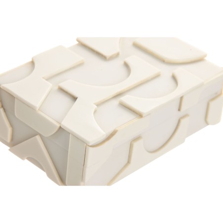 Scatola-Portagioie Home ESPRIT Bianco Resina Osso 18 x 13 x 7,5 cm (2