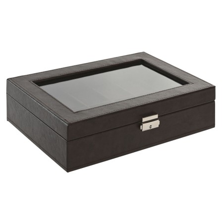Jewelry box Home ESPRIT Dark brown Polyurethane Crystal Steel MDF Wood