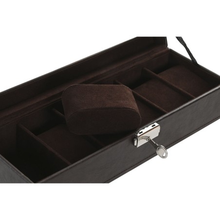 Caja-Joyero Home ESPRIT Beige Marrón oscuro Poliuretano Cristal Mader
