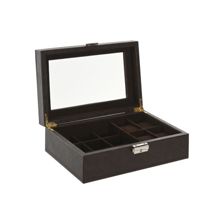 Boîte à bijoux Home ESPRIT Marron Brun foncé Polyuréthane 25 x 16