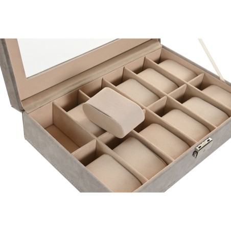 Scatola-Portagioie Home ESPRIT Grigio Grigio scuro Poliuretano Legno M