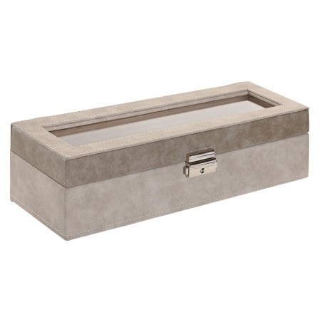 Scatola-Portagioie Home ESPRIT Grigio Grigio scuro Poliuretano Legno M