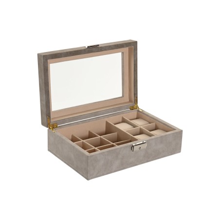 Scatola-Portagioie Home ESPRIT Marrone Grigio Poliuretano Legno MDF 25