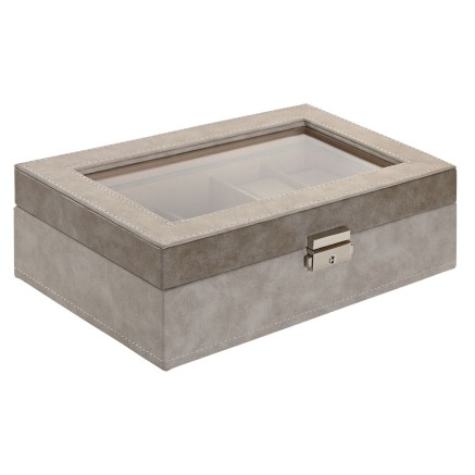 Caja-Joyero Home ESPRIT Marrón Gris Poliuretano Madera MDF 25,00, X 1 2