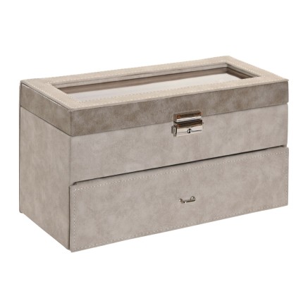 Boîte à bijoux Home ESPRIT Gris Polyuréthane Verre Bois MDF 27,5 x 2