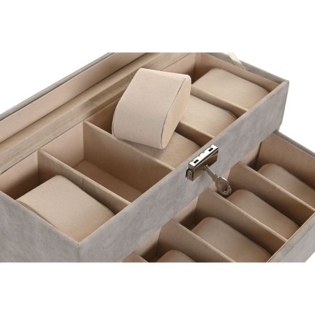 Jewelry box Home ESPRIT Grey Polyurethane Crystal MDF Wood 27,5 x 11 x