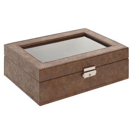 Boîte à bijoux Home ESPRIT Marron Polyuréthane Verre Bois MDF 25 X 2