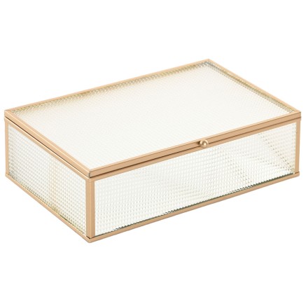 Scatola-Portagioie Home ESPRIT Dorato Metallo Cristallo 24 X 15 X 6,5