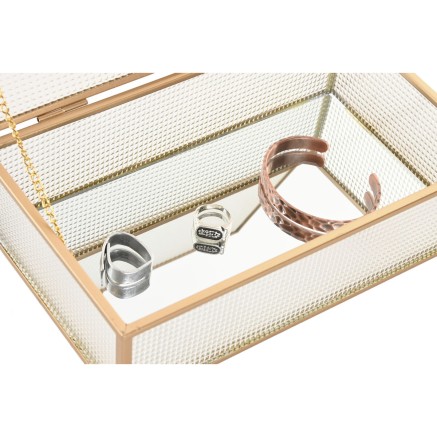 Box-Schmuckkästchen Home ESPRIT Gold Metall Kristall 24 X 15 X 6,5 CM 2