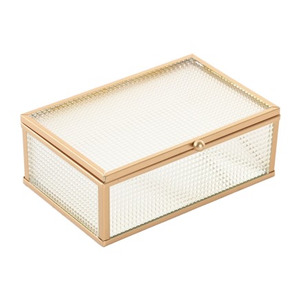 Scatola-Portagioie Home ESPRIT Dorato Metallo Cristallo 15 x 11 x 5,5