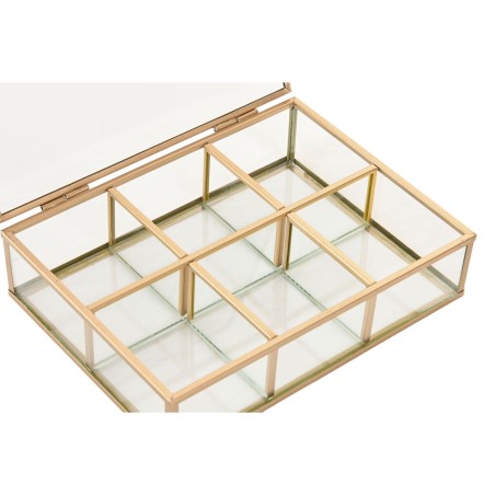 Box-Schmuckkästchen Home ESPRIT Gold Metall Kristall 20 x 16 x 5 cm