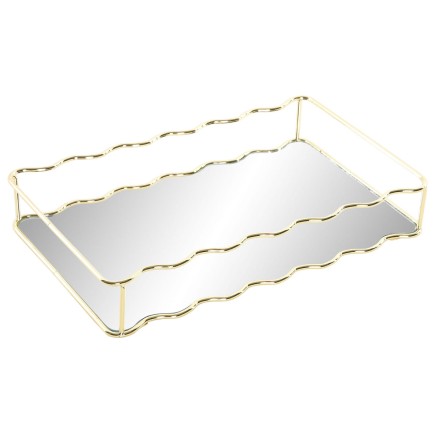 Tray Home ESPRIT Golden Metal Mirror 30 X 18 X 5 CM