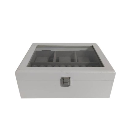 Box-Schmuckkästchen Home ESPRIT Weiß Grau Holz MDF 22 X 19 X 7.5 CM 2