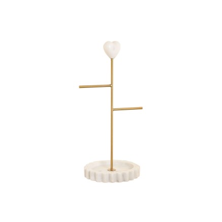 Portagioie Verticale Home ESPRIT Bianco Dorato Metallo 16 x 13 x 32 cm