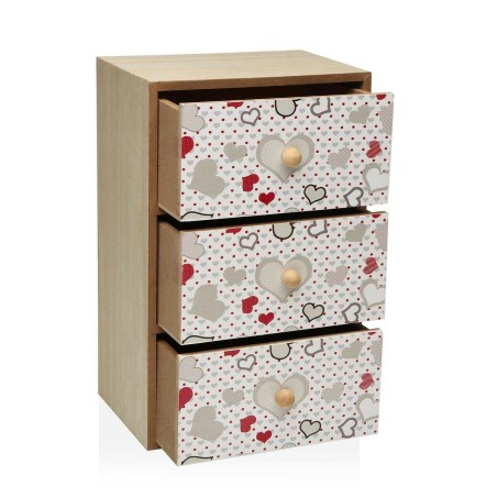 Doos-Juwelenkistje Versa Hartjes (12 x 25 x 16 cm)