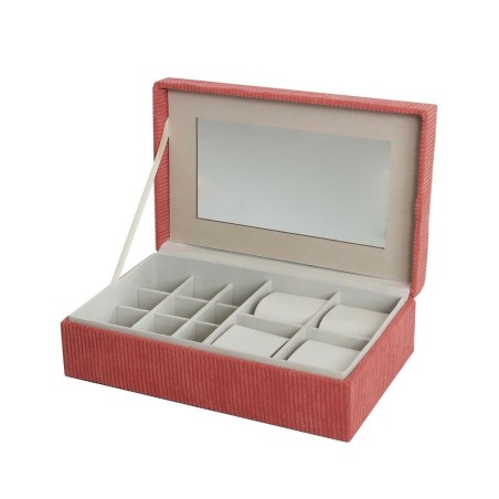 Box-Schmuckkästchen Versa Rot Polyester Pappe Spiegel 16 x 7,8 x 25 c