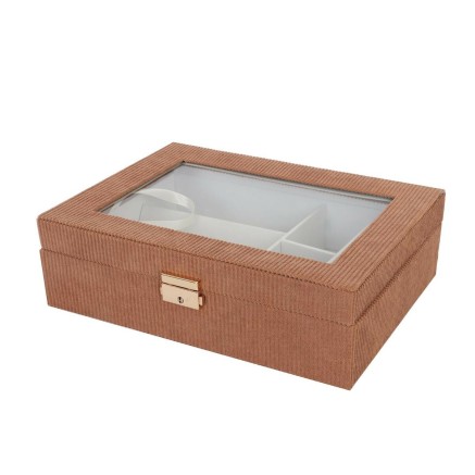 Boîte d'horloge Versa Rouge Polyester Bois MDF 11,5 x 8 x 21 cm 2