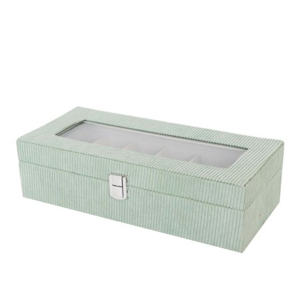 Uhrenbox Versa grün Polyester 13,5 x 9 x 30,5 cm 2