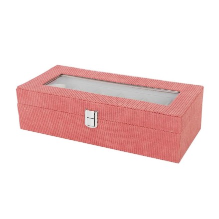 Boîte d'horloge Versa Rouge Polyester 13,5 x 9 x 30,5 cm 2