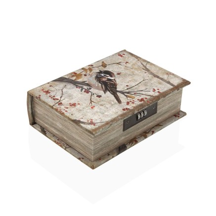 Scatola-Portagioie Versa Tela Legno MDF 7 x 22 x 16 cm Uccello
