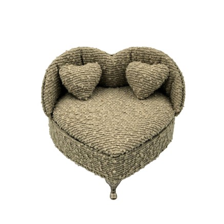 Boîte à bijoux Versa Gris Polyester Métal Miroir Bois MDF 16 X 13,5