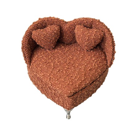 Boîte à bijoux Versa Rouge Polyester Métal Miroir Bois MDF 16 X 13,