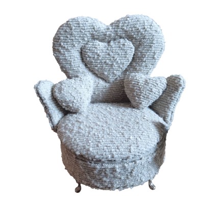 Boîte à bijoux Versa Gris Polyester Métal Miroir Bois MDF 12 x 19 x