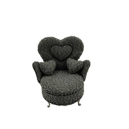 Boîte à bijoux Versa Gris Polyester Métal Miroir Bois MDF 12 x 19 x