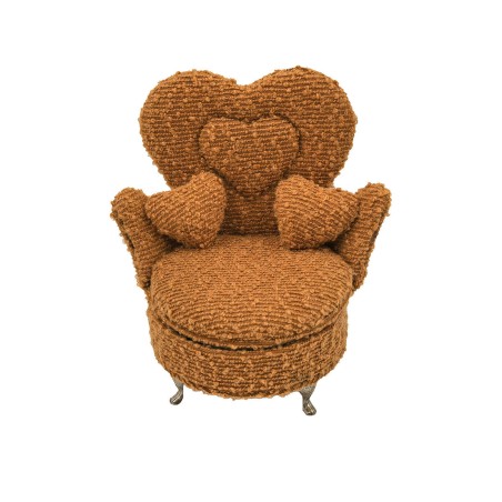 Scatola-Portagioie Versa Senape Poliestere Metallo Specchio Legno MDF