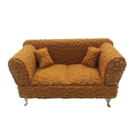 Boîte à bijoux Versa Moutarde Polyester Métal Miroir Bois MDF 9,5 X