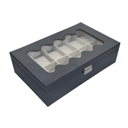 Boîte d'horloge Versa Noir Polyuréthane Papier Miroir Bois MDF 20 x