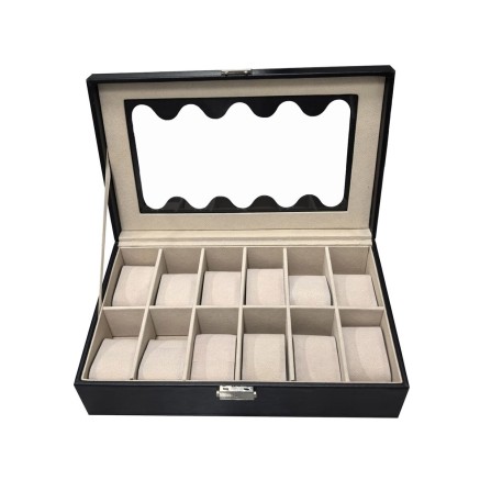 Boîte d'horloge Versa Noir Polyuréthane Papier Miroir Bois MDF 20 x 2